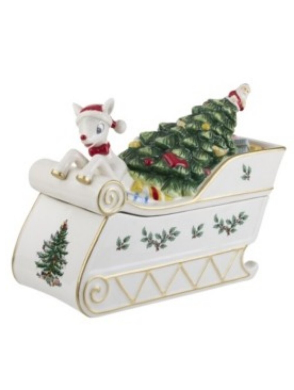 Spode Christmas Tree Rudolph Cookie Jar